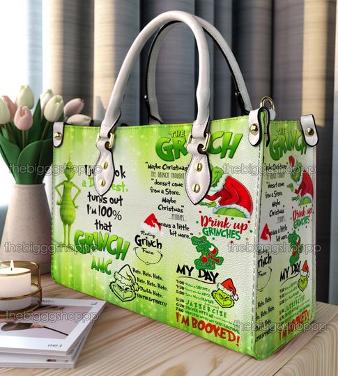 Discover Christmas Funny Character Personalized Leather Handbag