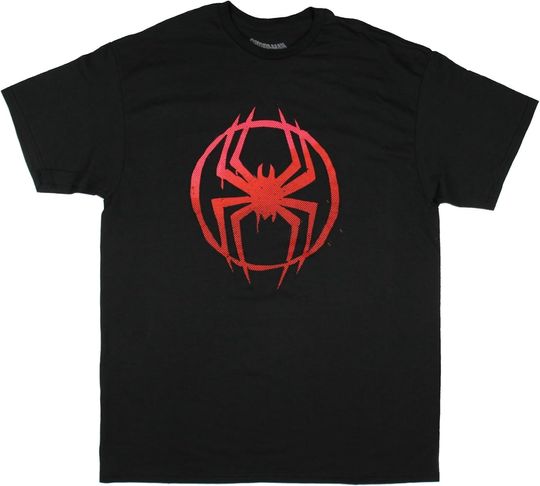 Spider-Man Across The Universe Men's Splatter Vector Logo T-Shirt
