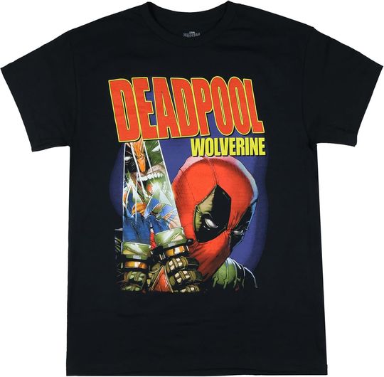 Discover Marvel Deadpool & Wolverine T-Shirt Men's Crossed Swords Jumbo T-Shirt