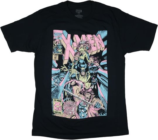 Discover Marvel X-Men T-Shirt Men's Guess Who's Back Pastel Comic Cover T-Shirt