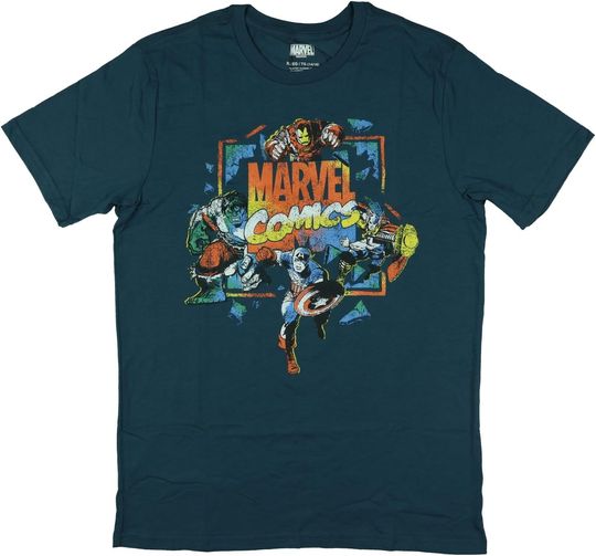 Discover Marvel Comics Shirt Boy's Captain America Thor Hulk Iron Man Top