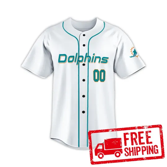 Discover Custom Personalized, Dolphinss Football AOP Baseball Jersey
