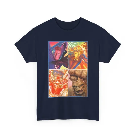 Fantastic Four T-Shirt - Alex Ross Art - The Thing, Human Torch - Marvel Comics