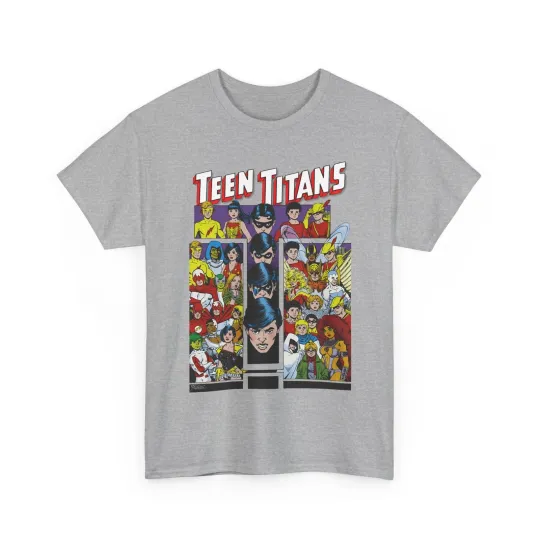 Teen Titans T-Shirt - George Perez Art - Nightwing, Raven, Starfire, Hawk & Dove