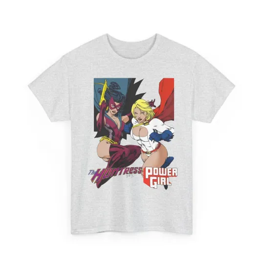 Huntress & Power Girl T-Shirt - Justice Society, Earth 2 - DC Comics Bronze Age