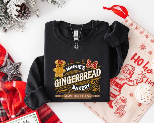 Discover Coquette Gingerbread Minnie's Very Merry Christmas Party Sweatshirt, Disneyland Vacation Family Gifts, Minnie Christmas Shirt