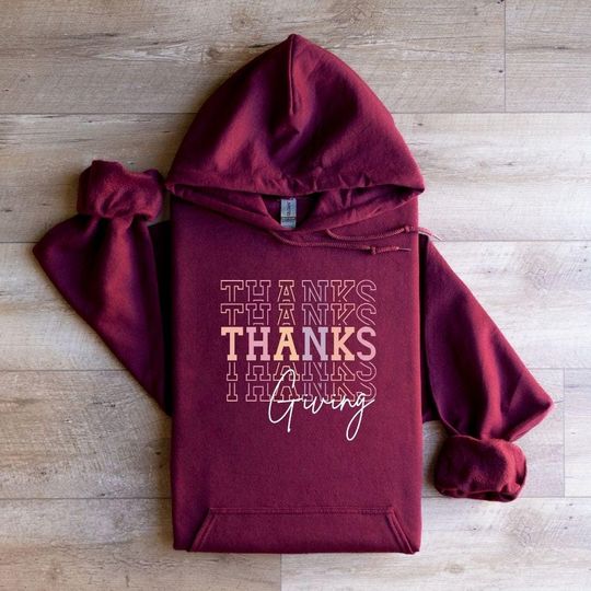 Discover Retro Thanksgiving Sweatshirt Hoodie, Thanks Giving Vintage Graphic Shirt, Cozy Family Outfit Gift, Cute Autumn Holiday Hoodie for Women Men