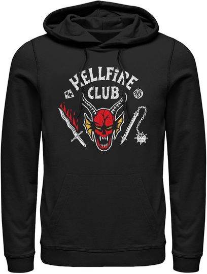 Fifth Sun Men's Stranger Things Hellfire Club Costume Pull Over Hoodie