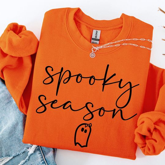 Discover Cute Spooky Season Sweatshirt,Halloween Sweatshirt, Womens Halloween Sweatshirt, Cute Fall Sweater, Gift For Halloween, Spooky Season Shirt