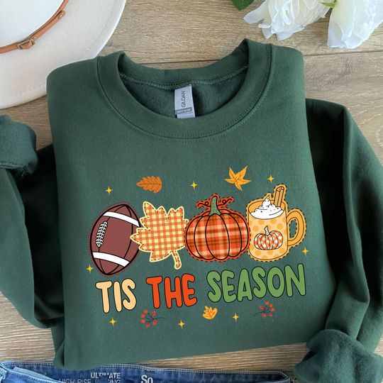 Discover Tis The Season Sweatshirt, Fall Pumpkin Shirt, Football Shirts For Women, Women Fall Tees, Fall Season Shirts, Cute Pumpkin Shirt, Fall Tee