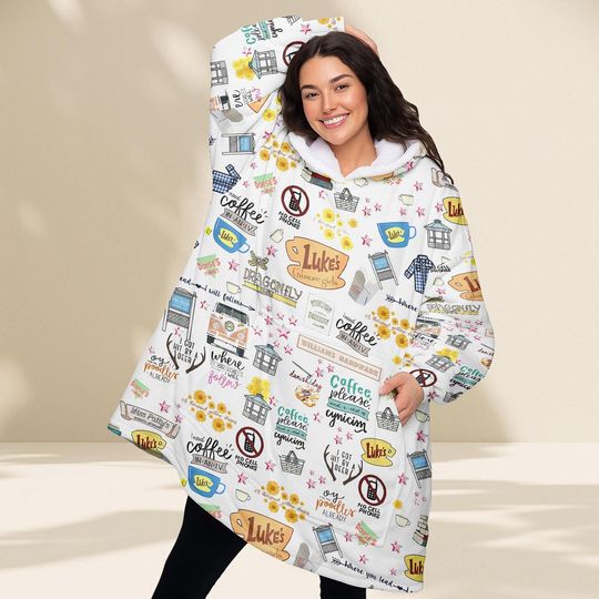 Discover Gilmore Girls Oversized Hoodie, Lukes Dinner 3D Hoodie, Gilmore Girls Blanket Hoodie, Vintage Stars Hollow Cozy Outfit, Xmas Gift