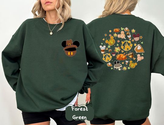 Discover Thanksgiving Disney Mickey Minnie Fall Shirt, Cute Autumn Family Matching Sweatshirts, Turkey Day Disney Shirt