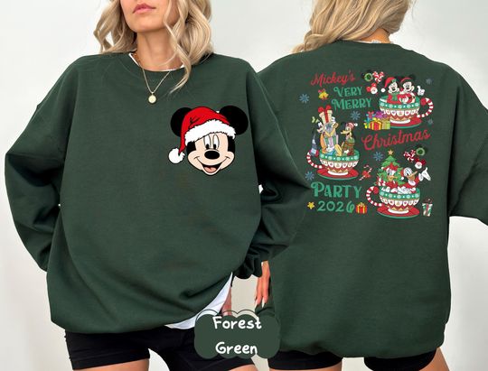 Discover Retro 2-Sided Walt Disney World Christmas Shirt, Mickey And Friends Xmas Shirt, Mickey Very Merry Xmas Sweatshirt, The Magic Kingdom