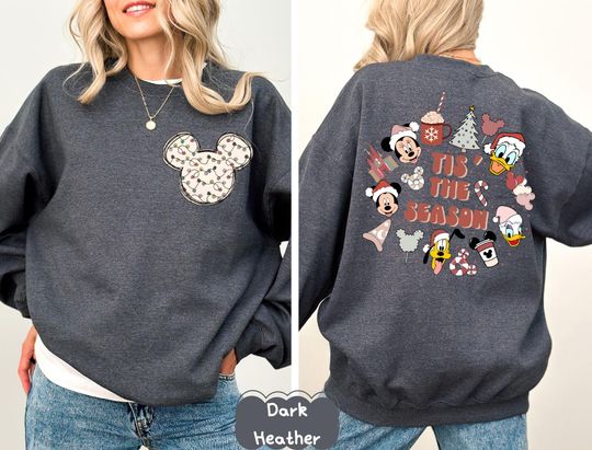Discover Disney Tis The Season Christmas Sweatshirt, Mickey And Friends Christmas Toddler Sweatshirt, Kids Sweater, Disney Family Trip Gift
