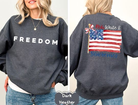 Red White and Blueberries Sweatshirt, Freedom USA Flag Shirt, Charlie Kirk Memorial 1993-2025