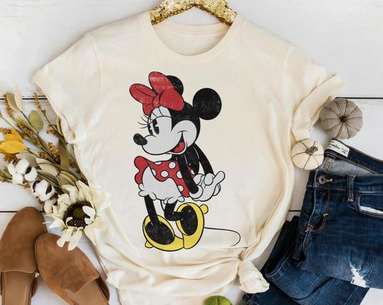Discover Disney Mickey And Friends Minnie Mouse Sweet Portrait T-Shirt, Minnie Classic Pose Shirt, Disneyland Family Matching Outfits, Magic Kingdom