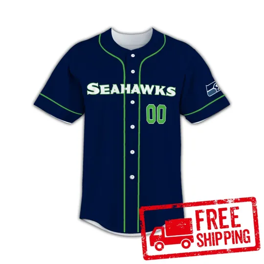 Discover Custom Personalized, Seahawkss Football AOP Baseball Jersey