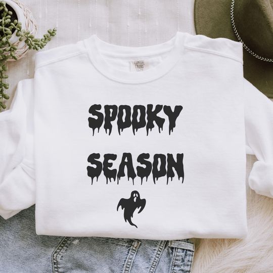 Discover Halloween Ghost Sweatshirt: Spooky Season White Pullover