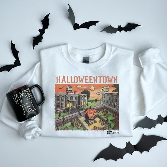 Discover Halloweentown Sweatshirt  Retro Halloween Town Crewneck