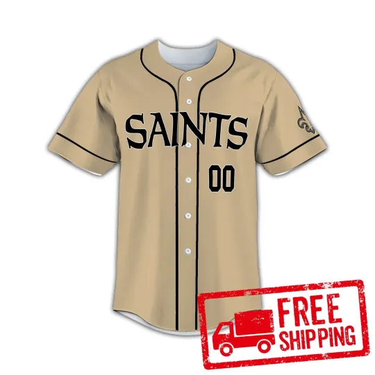 Discover Custom Personalized, Saintss Football AOP Baseball Jersey