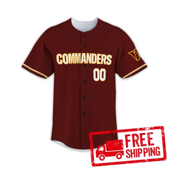 Discover Custom Personalized, Commanderss Football AOP Baseball Jersey