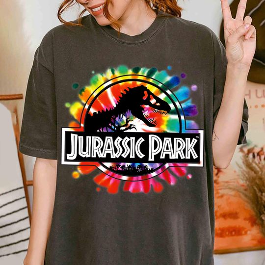 Discover Jurassic Park Classic Logo Tie Dye Graphic Shirt, Jurassic Park Dinosaur T-Rex Shirt, Jurassic World Shirt, Disneyland Trip Family Shirt