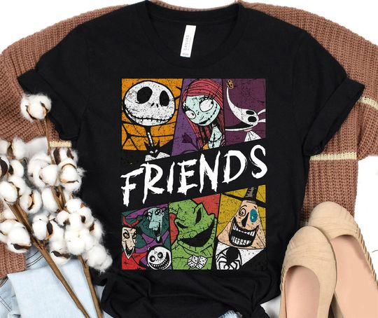 Discover Disney The Nightmare Before Christmas Retro Shirt, Jack Skellington, Sally, Zero, Oogie Boogie Shirt, Disneyland Halloween Matching Outfits