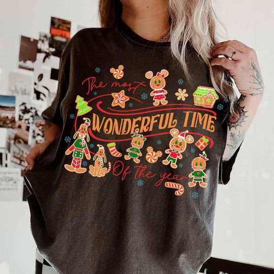 Discover Disney Mickey and Friends Gingerbreads The Most Wonderful Time Of The Year Christmas Shirt, Mickey's Very Merry Christmas Party 2025 Shirt