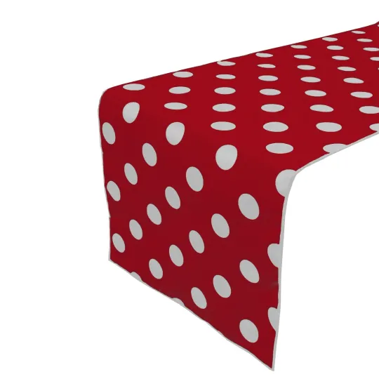 Poly Cotton Polka Dots Table Runner for Kitchen Dining Room Home Decor