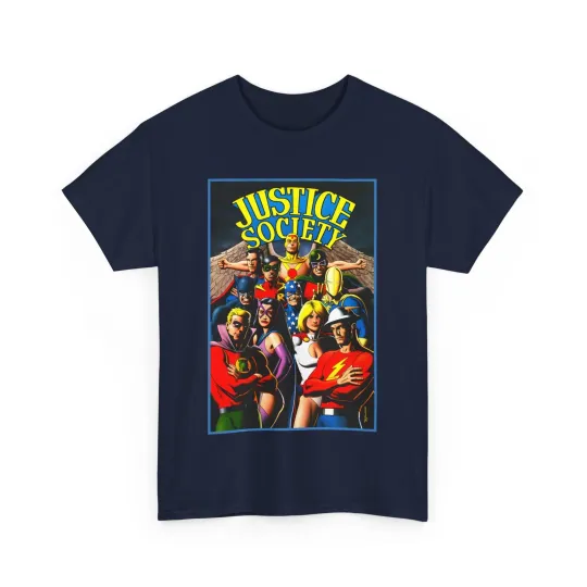 Discover Justice Society T-Shirt - Brian Bolland Art - Dr Fate, Huntress, Power Girl - DC