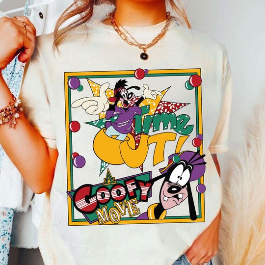 Discover 90s Retro Disney A Goofy Movie Time Out Shirt, A Goofy Movie Goofy Max Roxanne Bobby Shirt, Magic Kingdom, Disneyland Trip Family Outfits