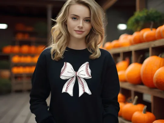 Discover Coquette Baseball Hoodie Sweatshirt Cute Bow Game Day Baseball Mom Gift