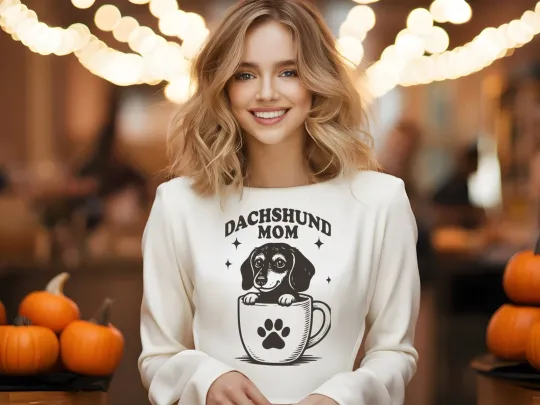 Discover Dachshund Mom Hoodie Sweatshirt Cute Funny Weenie Dog Lover Gift Doxie Crewneck