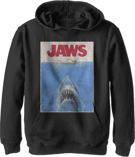 Fifth Sun Kids Retro Jaws Poster Youth Pullover Hoodie