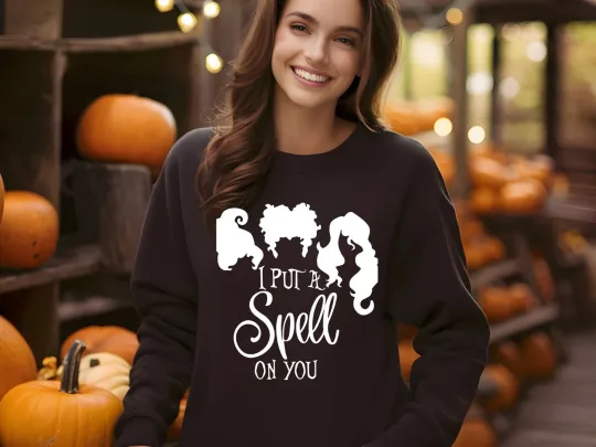 Discover I Put A Spell On You Hoodie Sweatshirt Funny Halloween Spooky Season Witch Gift