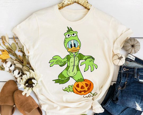 Discover Disney Donald Duck Monster Halloween Costume Shirt, Donald Halloween Pumpkin Tee, Mickey and Friends Halloween Tee,Mickey Not So Scary Party