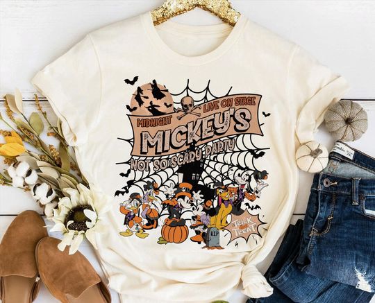 Discover Disney Halloween Mickey's Mot So Scary Party Shirt, Mickey Show Trick or Treat Shirt, Disneyland Spooky Season Halloween Matching Shirts