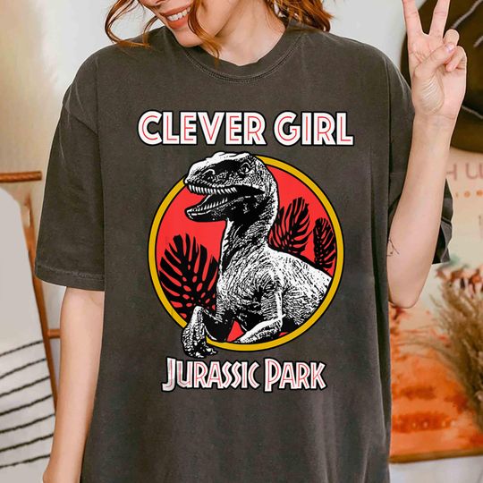 Vintage Jurassic Park Retro Raptor Clever Girl Shirt, Jurassic Park Logo Shirt, Dinosaur T-Rex Shirt, Disneyland Trip Family Shirt