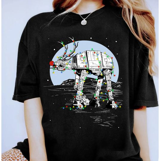 Star Wars Rudolph AT-AT Walker Christmas Shirt, Cute Reindeer At-At Star Wars Christmas Family Tee, Christmas Family Matching Shirt