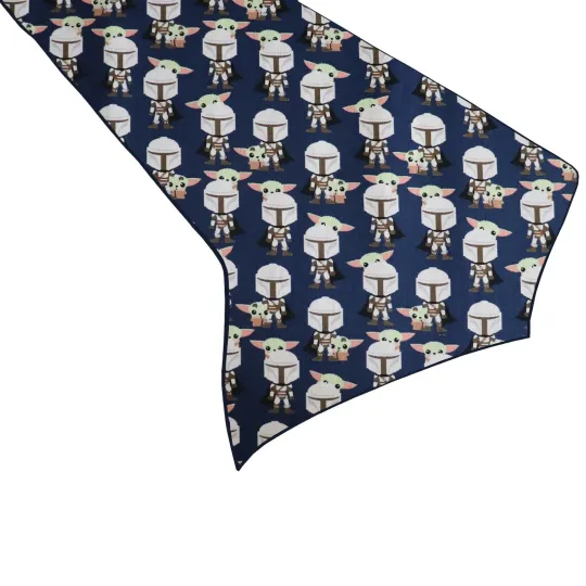 Star Wars The Mandalorian Mando & Grogu Navy Table Runner for Kids Party Decor