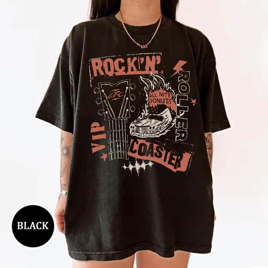 Discover Vintage Disney Rock n Roller Coaster Shirt, Disney Hollywood Studios Shirt, Disneyland Family Adventure 2025 Shirt, Disney World Trip Shirt