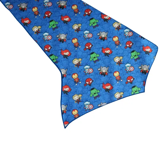 Discover Marvel Avengers Cartoon Blue Table Runner for Birthday Party Decor