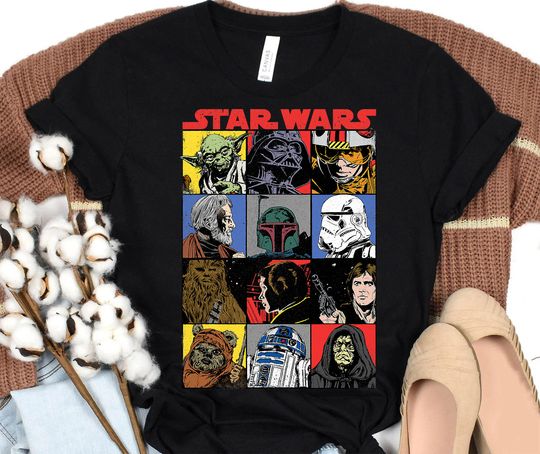 Discover Star Wars Comic Strip Cartoon Group T-Shirt, Star Wars Tee, Galaxy's Edge Shirt, Magic Kingdom, Walt Disney World, Disneyland Family Outfits
