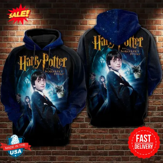 Harry Potter And The Deathly Hallows Part 1 Over Print 3D Hoodie