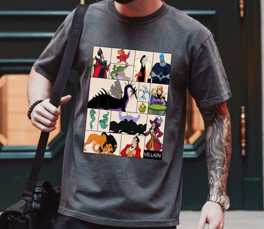 Discover Disney Villains Boxes Of Profiles Shirt, Hades Hook Scar Evil Queen Maleficent Ursula Gaston Jafar Shirt, Disneyland Family Vacation Shirt