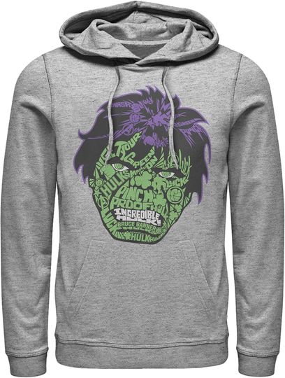 Men's Marvel St. Patrick's Day Hulk Face Pull Over Hoodie