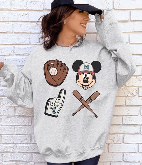 Discover Disney Mickey Baseball Shirt, Comfort Colors Disney Baseball Tee, Baseball Game Day Sweatshirt, Baseball Mom Fan Shirt, Mickey Baseball Gift