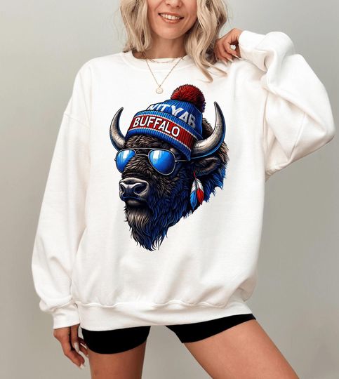 Discover Buffalo Football Sweatshirt And Hoodie, Trendy Buffalo Football Fan Gift Shirt, Buffalo Game Day Sweatshirt, Trendy Football Mom Sweatshirt