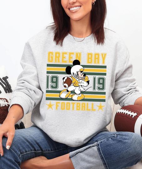 Discover Mickey Green Bay Football Game Day Sweatshirt, Mickey Green BayFamily Matching Sundays Game Crewneck, Disney Inspired Team Spirit Sweatshirt