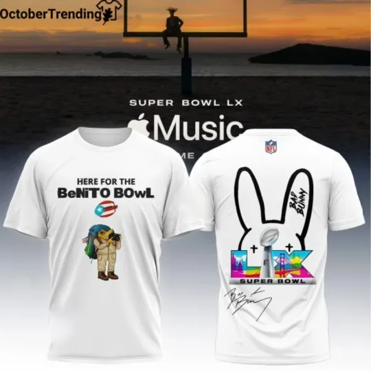 Bad Bunny Super Bowl LX 3D T-Shirt Benito Bowl Signature 2025